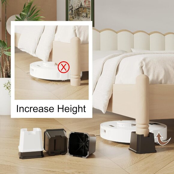 8 Bed Risers 3" Heavy Duty for Casters, Sofa legs, Table, Bed Frame Stackable - Picture 7 of 9